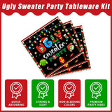 96Pcs Christmas Ugly Sweater Party Plates Merry Christmas Party