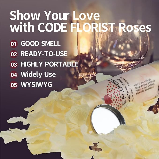 CODE FLORIST 1100 PCS Champagne Silk Rose Petals for Valentine's