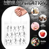 24 Pcs Halloween Clear Gift Bags Skeleton Plastic Bags with Handles