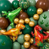 Dinosaur Two Rex Birthday Decorations include Hunter Green Brown