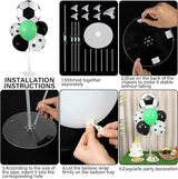 4 Sets Soccer Party Balloons Stand Kit with Soccer Foil Balloons