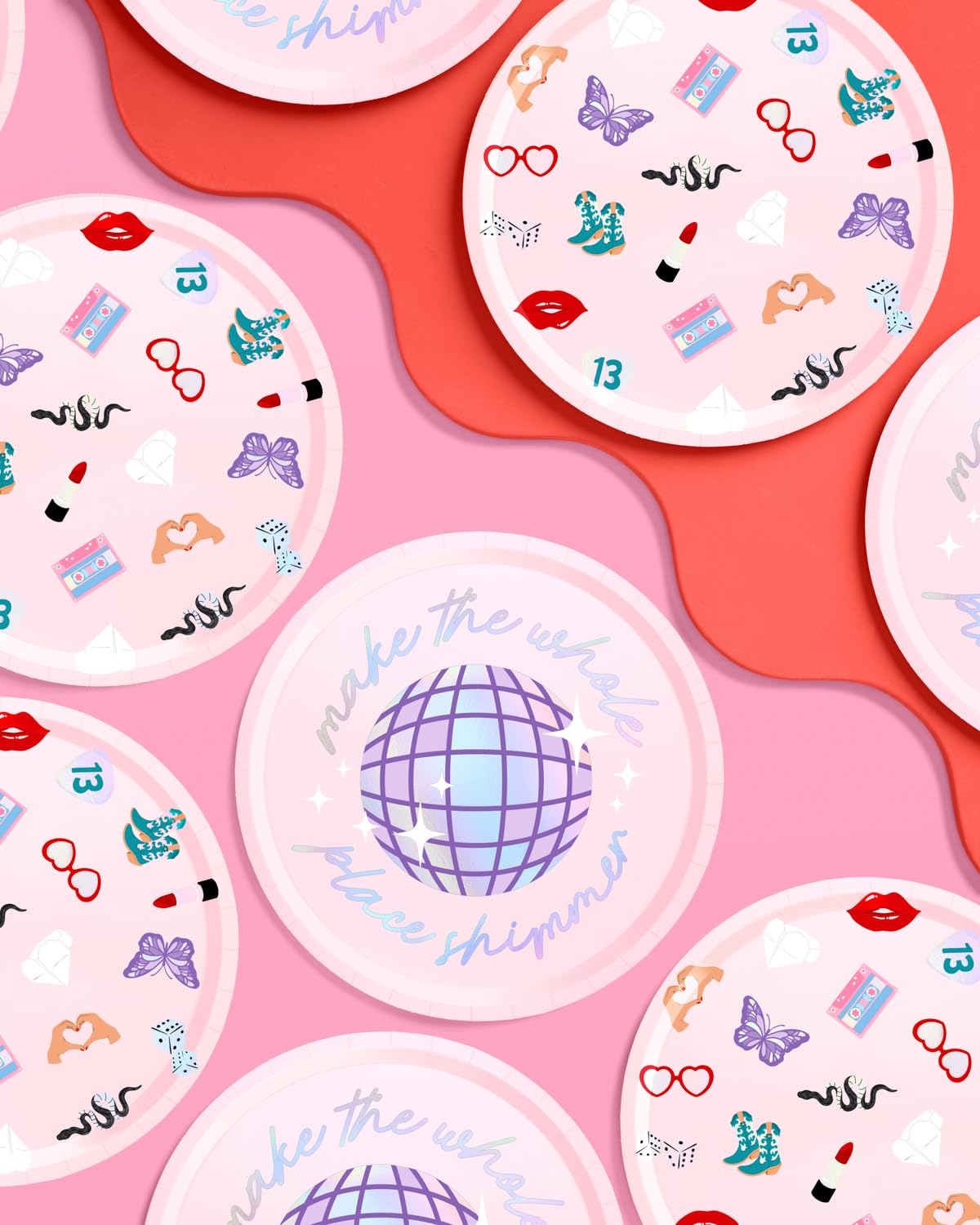 xo, Fetti Party Paper Plates | 24pcs. 9" | Concert Party Tableware,