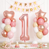 1st Birthday Decorations for Girls, 40 Inch Rose Gold Number 1