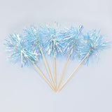 Gyufise 30Pcs Foil Firework Cupcake Toppers Sparkle Tinsel Cake #6