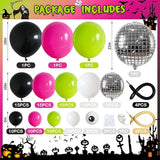 Halloween Balloon Arch Kit Hot Pink Green Black Balloons Garland
