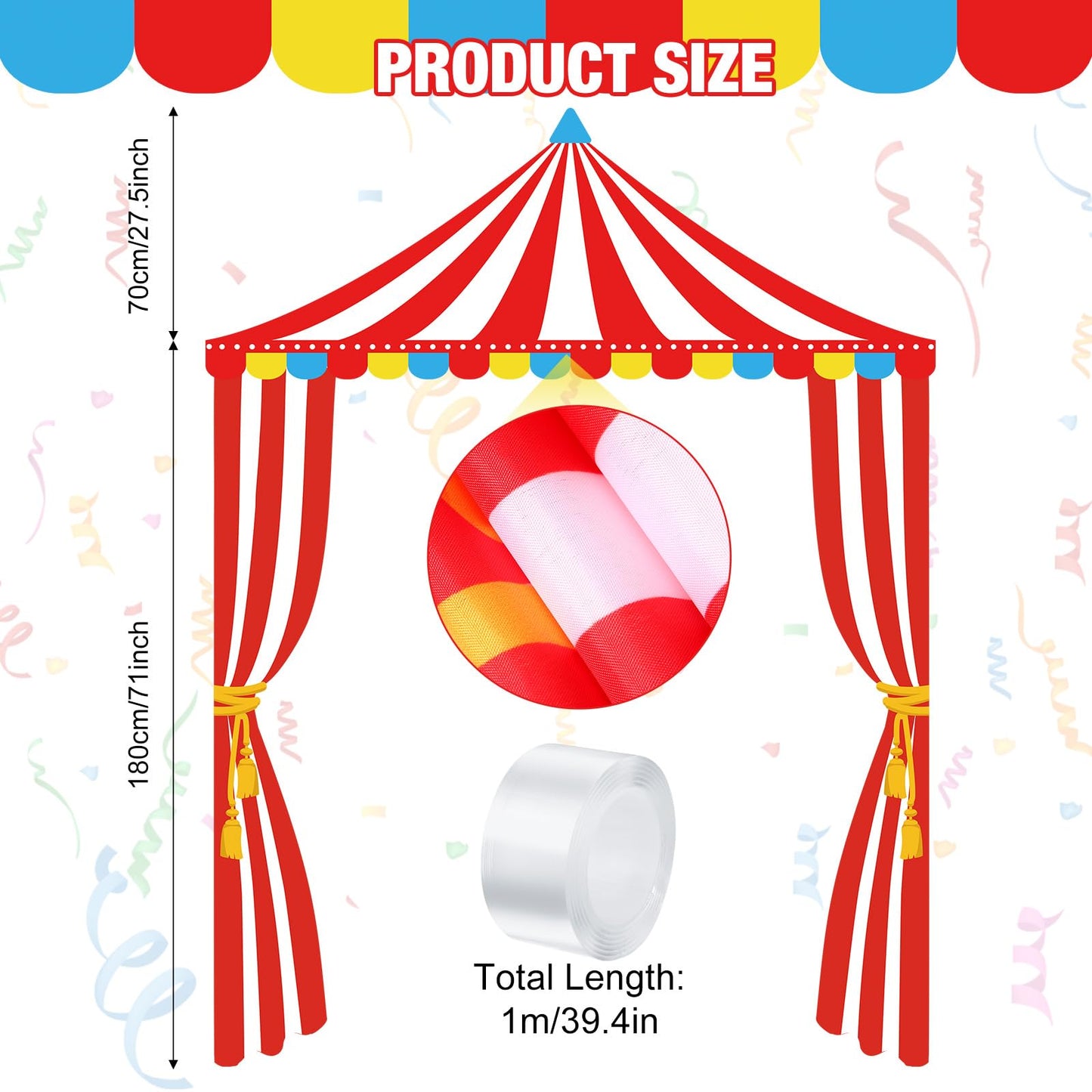 Ziliny 3 Pcs Carnival Party Decorations Circus Tent Awning Hallow Na