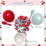 CROSSFINGERS Cherry Red and Blue Balloon Garland Arch Kit,150pcs Bow