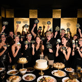 JOJO FLY 36 Pcs Birthday Photo Booth Props Kit, Black and Gold Party