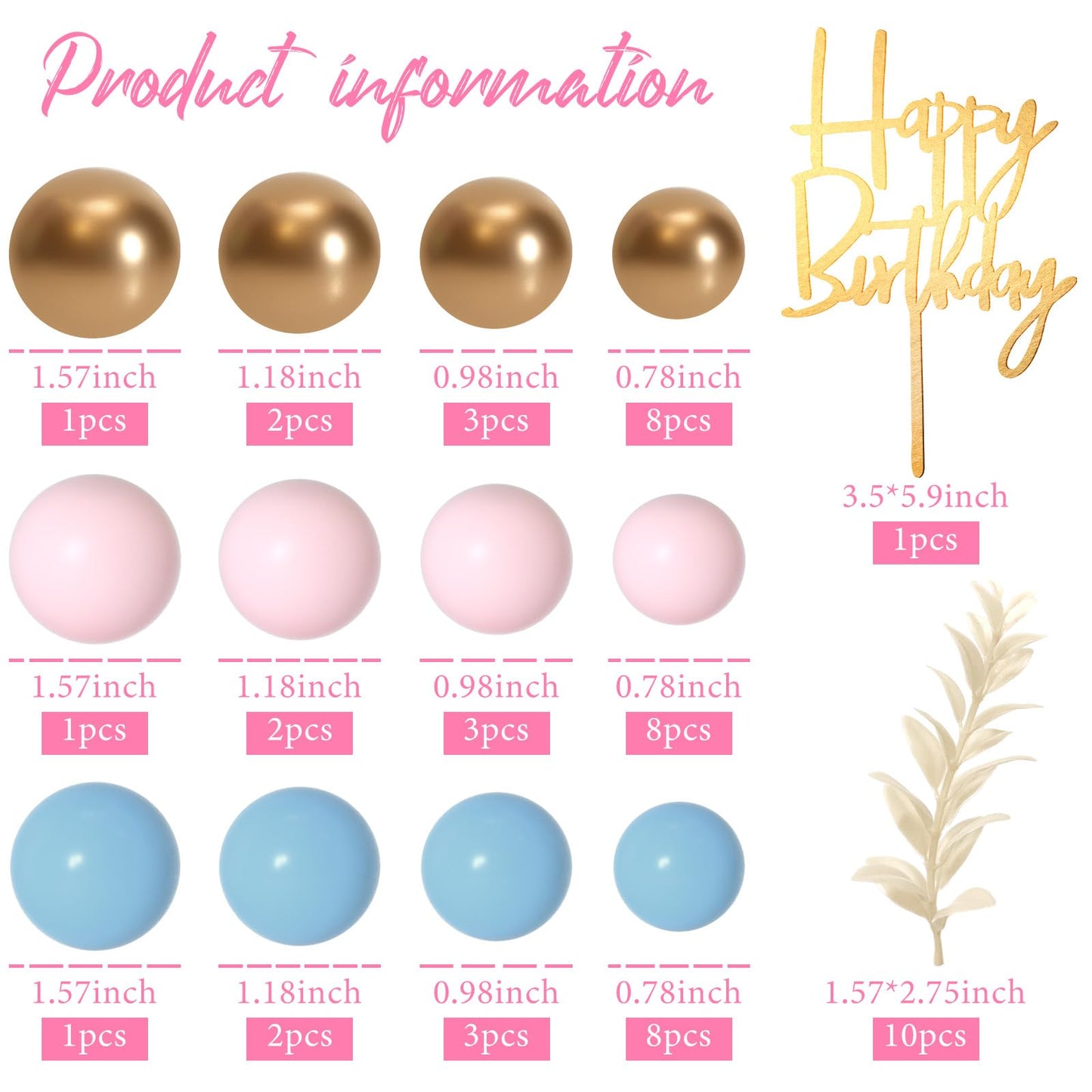 MIAHART Ball Cake Toppers Boho Grass Cake Topper Ball Cake Insert