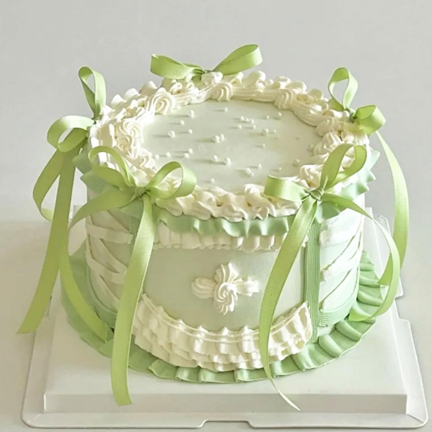 12 PCS Green Bow Cake Topper Coquette Ribbons Bows Cake for Decorating