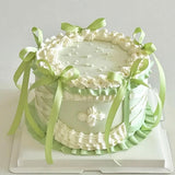 12 PCS Green Bow Cake Topper Coquette Ribbons Bows Cake for Decorating