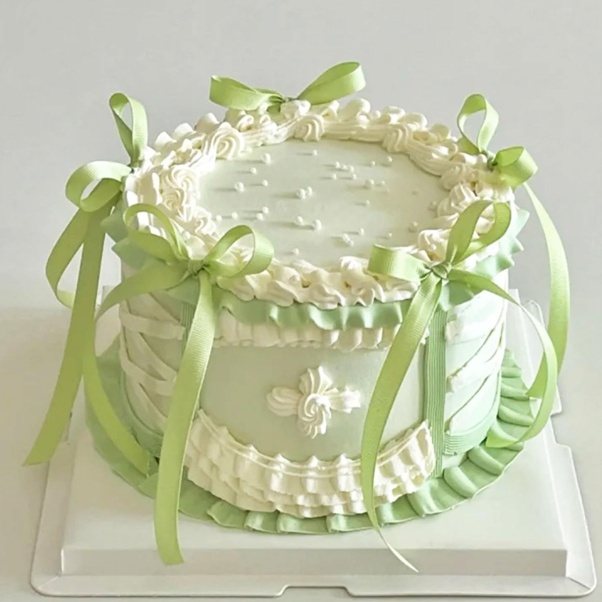 12 PCS Green Bow Cake Topper Coquette Ribbons Bows Cake for Decorating