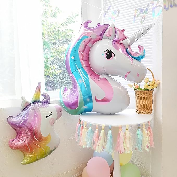 140Pcs Pastel Rainbow Unicorn Balloon Garland Arch Kit with Pink