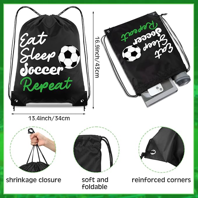 96 Pcs Soccer Party Favors Include 24 Soccer Drawstring Bags 24