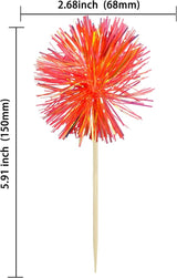Gyufise 30Pcs Foil Firework Cupcake Toppers Sparkle Tinsel Cake Topper