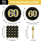 96PCS 60th Birthday Party Decoration Set Table Tableware Supplies