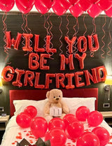 Red Will You Be My Girlfriend Balloons Set Valentines Day Balloon