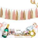 Retro Pink Tassel Garland for Boho Baby Shower Decorations Blush
