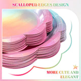 NatNarr 200 Pcs Iridescent Pastel Party Supplies Decorations, 25 Guest