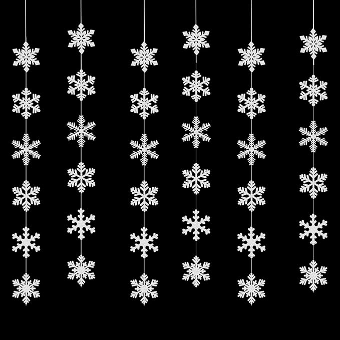 Snowflake Snow White-Silver Christmas Party-Decorations Garland -