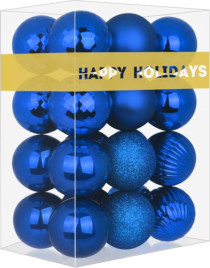24Pcs Christmas Balls Ornaments for Xmas Tree - Shatterproof