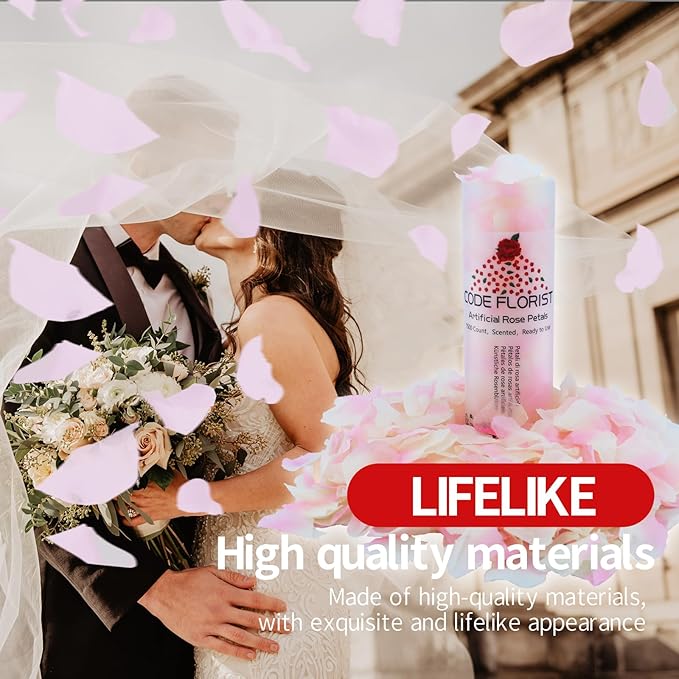 CODE FLORIST 1500 PCS Silk Rose Petals for Valentine's Day,Fake Rose #