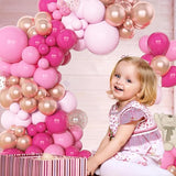 Amandir 153pcs Pink Balloon Garland Arch Kit, Different Sizes 18 12