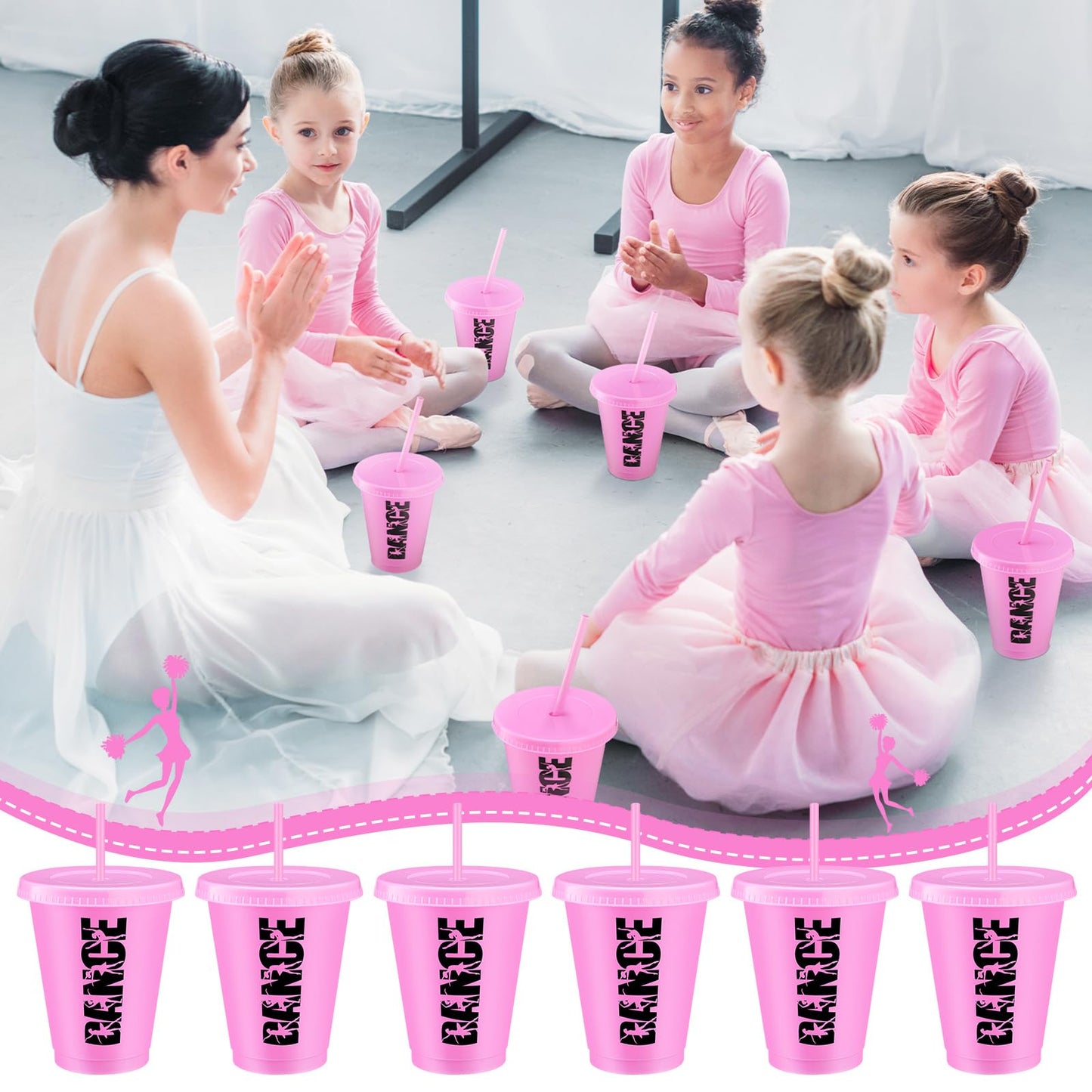 Domensi 20 Pcs Pink Plastic Dance Cups Bulk Dancer Graduation Gifts 16