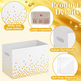 2PCS White and Gold Utensil Holder Paper Utensil Caddy for Engagement