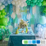 PartyWoo Blue Crepe Paper Streamers 4pcs 328ft Pack of Pearl Blue