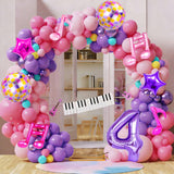 9Pcs Kpop Birthday Decorations - Kpop Music Balloons Hot Pink Mus 4