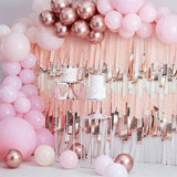 PartyWoo Rose Gold Crepe Paper Streamers 6pcs 492ft Pack of Metallic