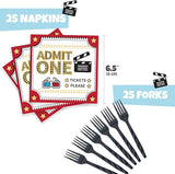 Movie Night Plates and Napkins Party Supplies 100 Pcs Movie Night