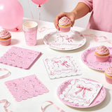 Pink Bow Happy Birthday Decorations Set for 16 Bachelorette Party