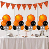 4 Sets Basketball Party Balloons Stand Kit with Basketball Foil