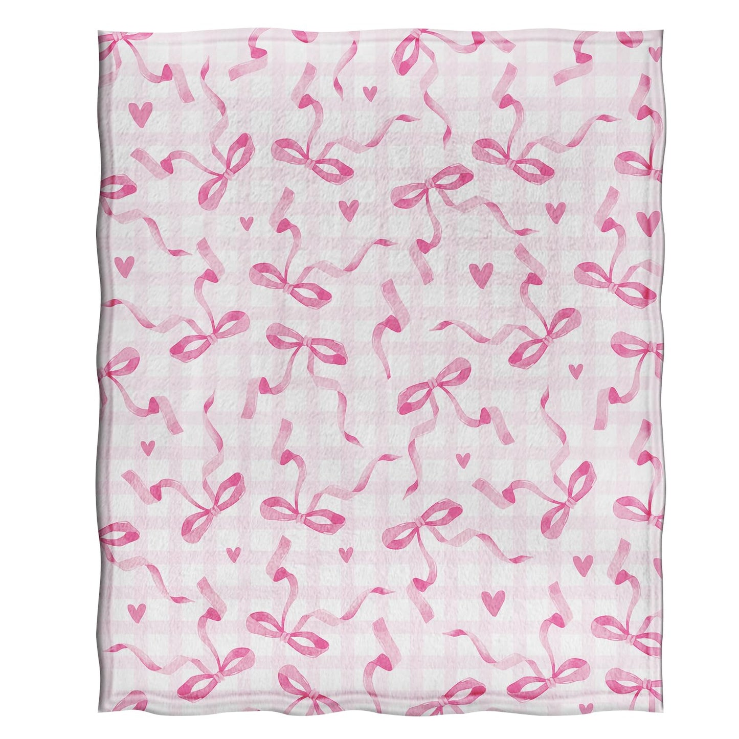 Jekeno Checkered Bow Throw Blanket Gifts for Women Girls Her, Bow