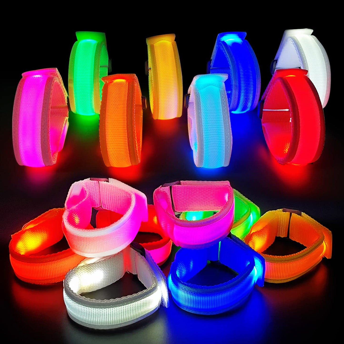M.best 16pcs LED Light Up Bracelets Glow Flashing Wristbands Glow in