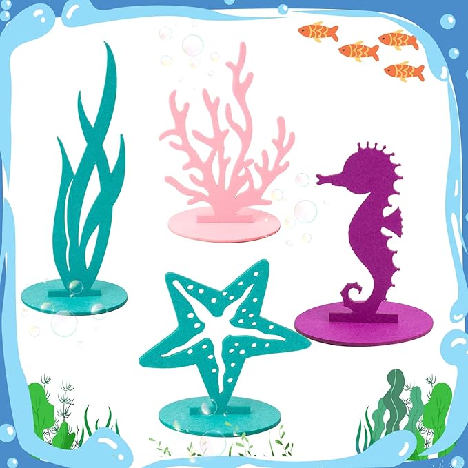 20Pcs Mermaid Party Decoration DIY Felt Under The Sea Table