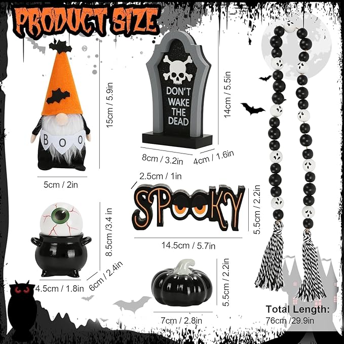 Halloween Decorations 6PCS Tiered Tray Decor Cute Tabletop Halloween