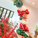 Christmas Tree Garland 120 PC Metallic Green and Red Balloon Garland