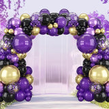 Purple Black and Gold Balloon Arch Kit Graduation Balloon Garland