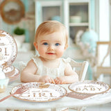 96pcs Boho Baby Shower Party Decorations Boho Hello Baby Girl Pink