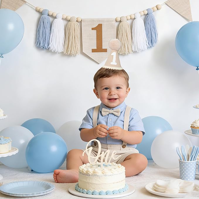 First Birthday High Chair Banner Decorations For Boy 1st Birthday