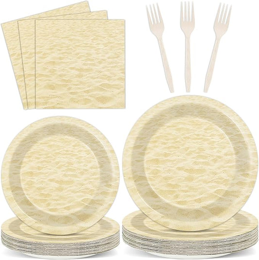 96pcs Summer Beach Party Plates and Napkins for Beach Party Supplies