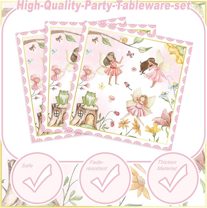 120PCS Fairy Party Supplies for Girls 1st 2rd First Birthday Fairies