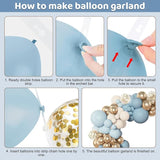 Amandir 153pcs Dusty Blue Balloon Garland Arch Kit, Different Sizes
