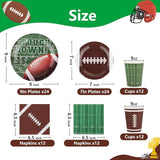 Football Party Supplies Set for 24 Disposable Paper Plates and