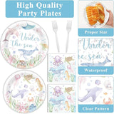 96 Pcs Under the Sea Party Decorations Ocean Plates and Napkins Sea