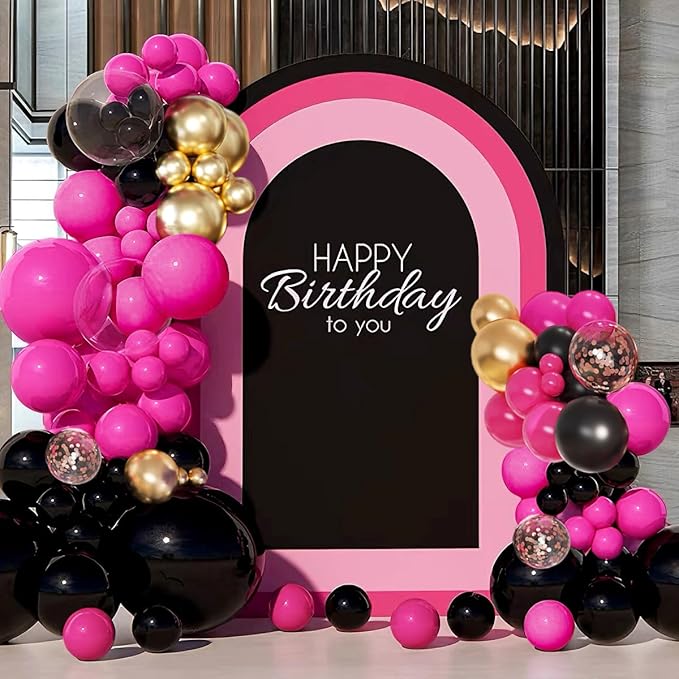 Red Black Gold Balloon Garland Arch Kit 156 Hot Pink Black Gold