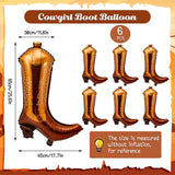 Wettarn 6 Pcs Cowboy Boot Balloons Bulk 25.6 Inch Large Cowgirl Rodeo